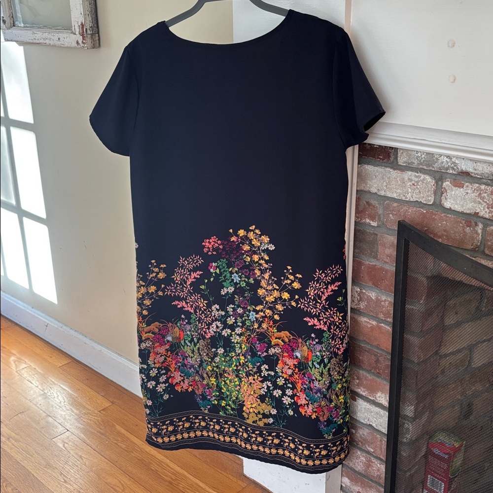 Merona Navy Blue Floral Dress - Picture 3 of 4